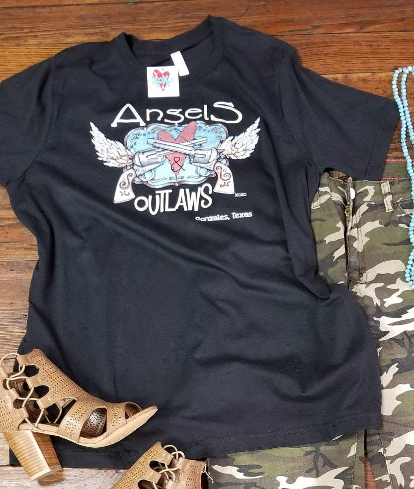 Angels & Outlaws Black Logo Tee